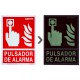 Cartel / Señal Fluorescente Pulsador Alarma 21x 30 (Alt.) cm.