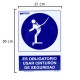 Cartel Uso Obligatorio Cinturon Seguridad 21 x 30 (Alt) cm.