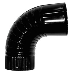 Codo Estufa Color Negro Vitrificado de 120 mm. 90°.