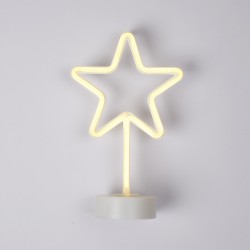 Estrella Navidad Neon Led 30cm. Blanco Calido