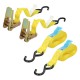 Cinta De Amarre Con Ratchet 4,5 metros x 25 mm. Trinquete Metalico Automatico, Cincha, Eslinga Mercancia, Correa Sujeción (2uds)