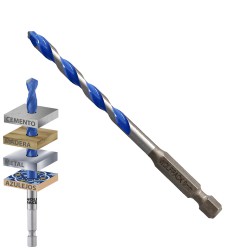 Broca Universal Hexagonal  Ø 6,0 mm. (Blister 1 Pieza) Broca Azulejos, Cerámica, Mármol, Hormigón, Metal, Madera, Plástico