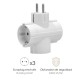 Adaptador Triple Schuko 16 A 250 V.