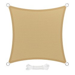 Toldo Vela Sombra Jardin Cuadrada 3,6x3,6 metros Beige