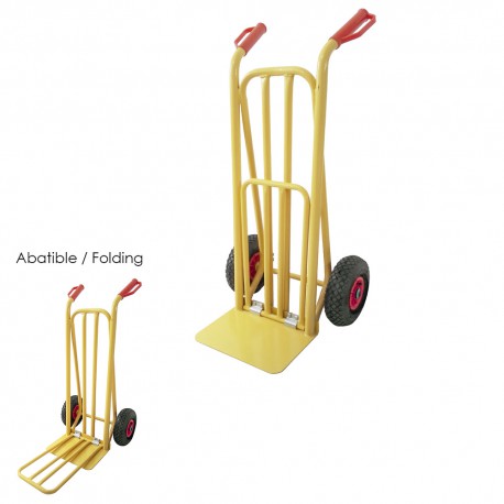 Carretilla Almacen / Sacos  Con Pala Abatible Ruedas Neumáticas Llantas de plástico