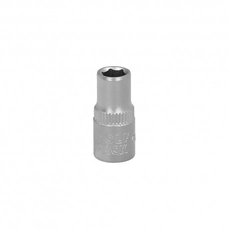 Llave Vaso 1/4" Hexagonal 6 mm. Perfil de 6 caras. Acero Cromo Vanadio, Aristas Redondas