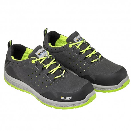 Deportiva Seguridad Maurer S1 Modelo Resia Antideslizante con Suela Resistente a los Hidrocarburos Talla 42.