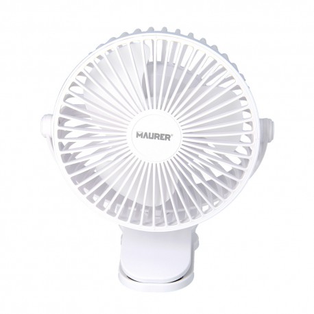 Ventilador Con Clip Sobremesa Ø 15 cm. Recargable