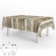 Mantel Hule Rectangular Tablones Madera Impermeable Antimanchas PVC 140 x 250 cm.  Recortable Uso Interior y Exterior