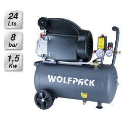 Compresor Aire Wolfpack 24 Litros / 8 Bares / 1,5 Kw - 2,0 HP